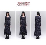 New Fashion Design Floral Pattern Women Long-sleeved Dress HZ1024