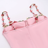 Vintage Applique Floral Spaghetti Strap Mermaid Long Summer Dress Prom Dress Evening Dress HZ1024