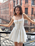 Fashion White Lace Design A-line Lace-up Party Dress Homecoming Dress HZ1024
