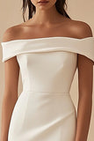Charming Satin White Off-the shoulder Bodycon Design A-line Homecoming Dress HZ1024