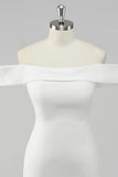 Charming Satin White Off-the shoulder Bodycon Design A-line Homecoming Dress HZ1024