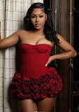 Sexy Burgundy Sweetheart Neck Off-the-shoulder Sleeveless Short Homecoming Dress HZ1024