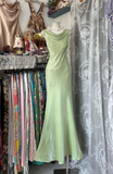 Gorgeous Light Green Cowl Neck Elegant Mermaid Long Evening Dress Prom Dresses HZ1024