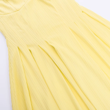 Women New Simple Fashion Yellow High-waist Spaghetti Strap Dress HZ1024