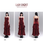 Vintage Fashion Red Spaghetti Strap Dress HZ1024