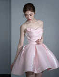 Cute Pink Off-the-shoulder Short A-Line Party Dress Cocktail Dress Homecoming Dress HZ1024