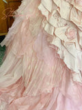 Elegant Pink 3D Flower Sweet 16 Quinceanera A-Line Floor-length Prom Dress Birthday Dress Evening Dress Ball Gown HZ1024