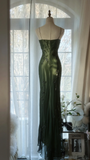 Elegant Dark Green Sparkling Beaded Sweetheart Romantic Evening Dress Prom Dresses HZ1024
