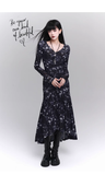 New Fashion Design Floral Pattern Women Long-sleeved Dress HZ1024