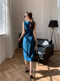 New Stylish Design Elegant Split Spaghetti Strap Dress HZ1024
