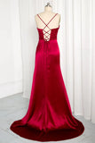 Enchanting Satin Backless Lace-up Mermaid Long Prom Dress Party Dress Evening Dress HZ1024