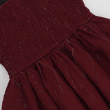 Vintage Burgundy Sweetheart Strapless A-Line Sleeveless Short Summer Dresses Party Dress Homecoming Dress HZ1024