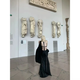 New French Bllack Sexy Elegant Halter Dress HZ1024