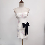 New Fashion Floral Bow Bodycon Design A-line Sleeveless Strapless Homecoming HZ1024