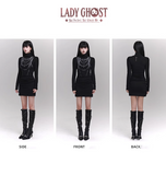 New fashion Dress Chain Design Black Turtleneck Knitted Base Long-sleeved Dress HZ1024