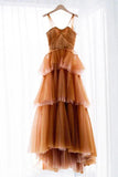Vintage Elegant A-Line Tiered Prom Dress Long Sweetheart Evening Dress Chiffon Formal Dress HZ1024