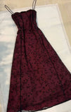 Vintage Burgundy Beaded Prom Dress Long Embroidery Evening Dress A-Line Spaghetti Strap Formal Dress HZ1024
