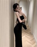 New Fashion Dress Back Bow Design Slim Halter Dress HZ1024