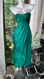 Enchanting Dark Green Sweetheart Strapless Sheath Satin Prom Dress Evening Dress HZ1024