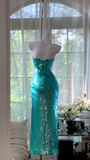 Gorgeous Glittering Green Strapless Sheath Prom Dress Evening Dress HZ1024