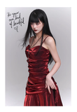 Vintage Fashion Red Spaghetti Strap Dress HZ1024