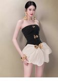 Simple Fashion Strapless Bow Design A-line Mini Party Dresses Homecoming Dresses, HZ1024