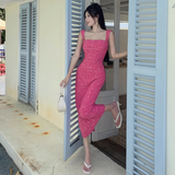 Women New Simple Fashion Slim-fit Spaghetti Strap Dress HZ1024