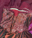 Vintage Burgundy Strapless Sequin Sweet 16 Quinceanera A-Line Evening Dress Ball Gown HZ1024
