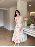 New Fashion Floral Design A-line Sleeveless Spaghetti Strap Dress HZ1024