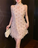 Fashion Pink Sequin Tulle Design A-line Sleeveless Strapless Homecoming Dress HZ1024