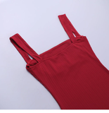 Women New Simple Fashion Solid Color Slim-fit Spaghetti Strap Dress HZ1024