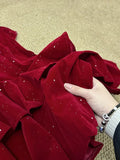 Vintage Burgundy Shiny Beaded A-Line Strapless Homecoming Dress Party Dress Cocktail Dress HZ1024