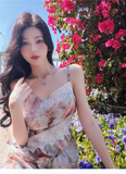 New Fashion Elegant Floral Design Mermaid Spaghetti Strap Dress HZ1024