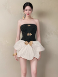 Simple Fashion Strapless Bow Design A-line Mini Party Dresses Homecoming Dresses, HZ1024