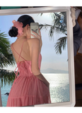 New Elegant Women Sexy Backless Beach Spaghetti Strap Dress HZ1024