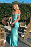 Enchanting Off-the-shoulder Satin Mermaid Floor-length Prom Dress Evening Dress HZ1024