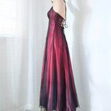 Vintage Fuchsia Chiffon Halter-neck A-Line Prom Dress Party Dress Evening Dress HZ1024