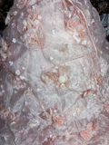 Gorgeous Pink 3D Flowers Sweet 16 Quinceanera Strapless A-Line Floor-length Prom Dress Evening Dress Ball Gown HZ1024