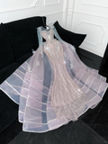 Vintage Shiny Pink Sequined Sweetheart Design Mermaid Prom Dress Evening Dress HZ1024