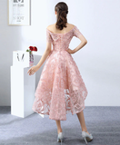 Vintage Pink Applique Off-the-shoulder Design A-line Tulle Party Dress Homecoming Dress HZ1024