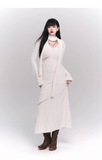 New Fashion White Sweater Style Long-sleeved Dress HZ1024
