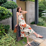 New Fashion Floral Design A-Line Spaghetti Strap Dress HZ1024