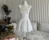 Fashion White Lace Design A-line Lace-up Party Dress Homecoming Dress HZ1024