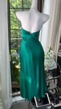 Enchanting Dark Green Sweetheart Strapless Sheath Satin Prom Dress Evening Dress HZ1024