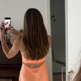 Cute Orange Satin Spaghetti Strap Sheath Short Party Dress Cocktail Dress Homecoming Dress HZ1024