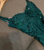 Vintage Dark Green Spaghetti Strap Sheath Short Party Dress Cocktail Dress Homecoming Dress HZ1024