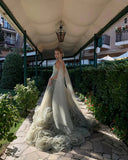 Gorgeous Sage Green 3D Flowers Strapless A-Line Floor-length Prom Dress Evening Dress HZ1024