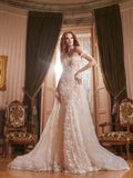 Gorgeous Ivory Lace Applique Off-the-shoulder A-Line Wedding Dress Prom Dress Evening Dress HZ1024