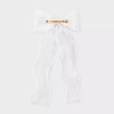 Cute Elegant White Bow Hair Clips Fashion Accessory HZ1024