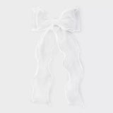 Cute Elegant White Bow Hair Clips Fashion Accessory HZ1024